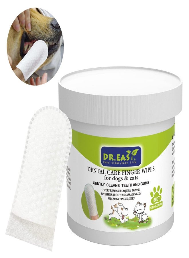 DR. EASY DR.EASY Breath Freshener Dental Finger Wipes 80ct for Dog & Cat, Help Wipe Away Plaque&Tartar, No Added Harsh Chemicals No Brush Formula - Image 1